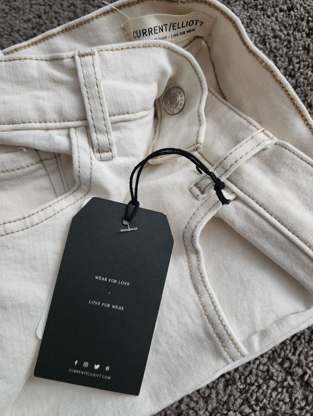 Current/Elliott White Straight-Leg Women’s Jeans